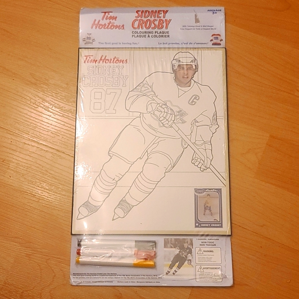 Rare Tim Hortons Sidney Crosby Colouring Plaque 2012